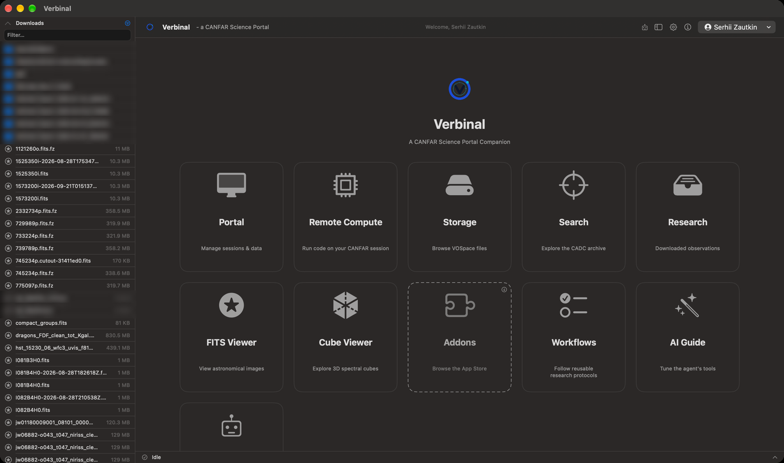 The file browser beside Home