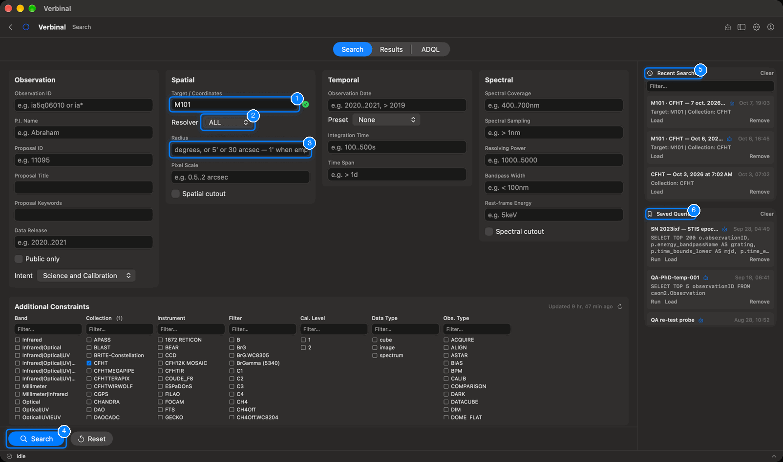 The search form
