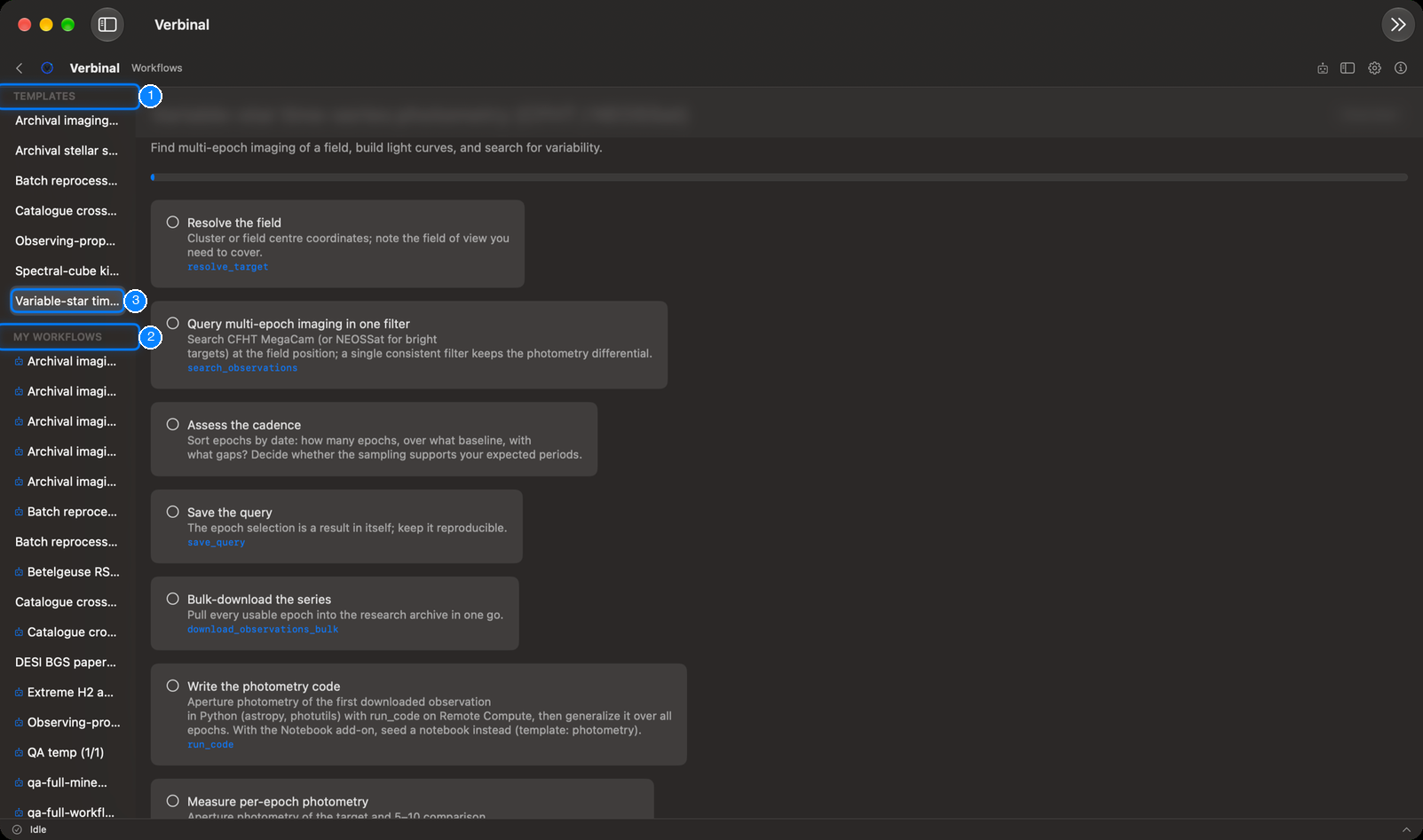 Workflows: the templates, your own, and a workflow's steps