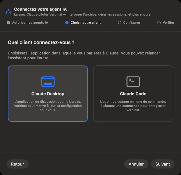 La configuration : autoriser, choisir le client, configurer, vérifier
