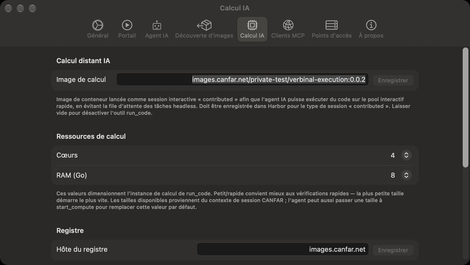 Réglages ▸ Calcul IA
